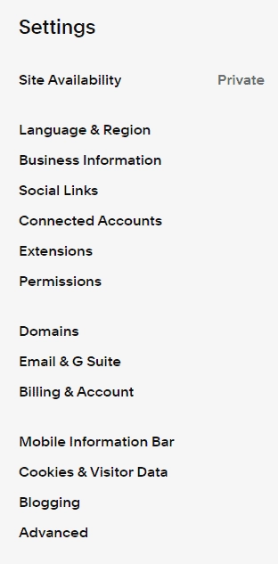 Comment créer un site de commerce électronique avec Squarespace en 10 minutes 11 Update Settings of Squarespace site