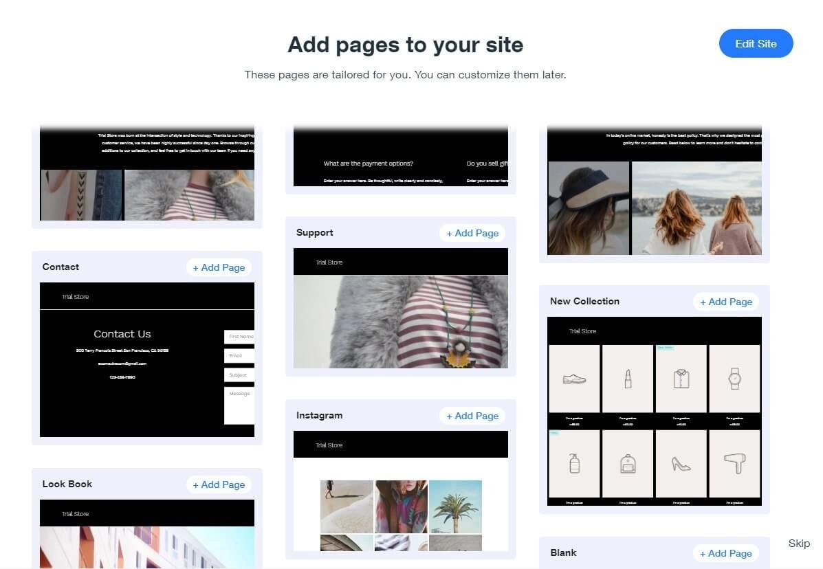 Comment créer une boutique en ligne de commerce électronique sur Wix en 2022 10 Add pages to your site