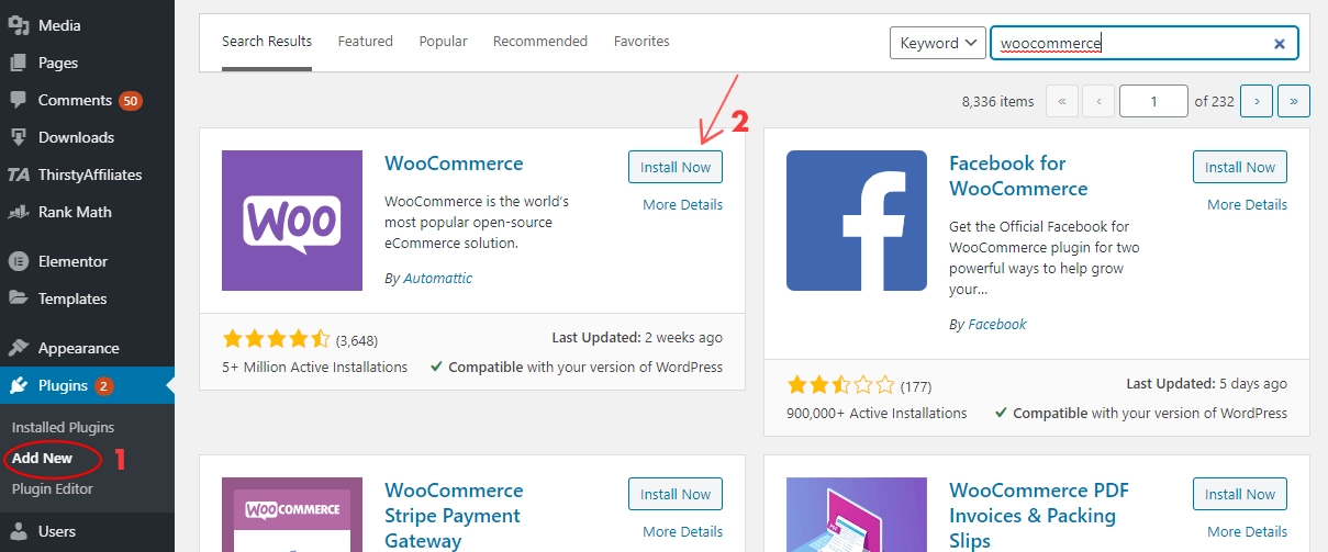 Comment créer une boutique en ligne avec WooCommerce 2 Install WooCommerce