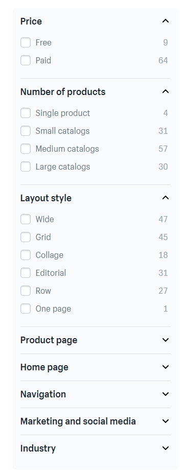 Shopify-Tutorial zum Starten Ihres ersten Online-Shops 6 Shopify themes filters