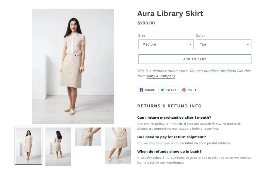 FAQ on Shopify product page