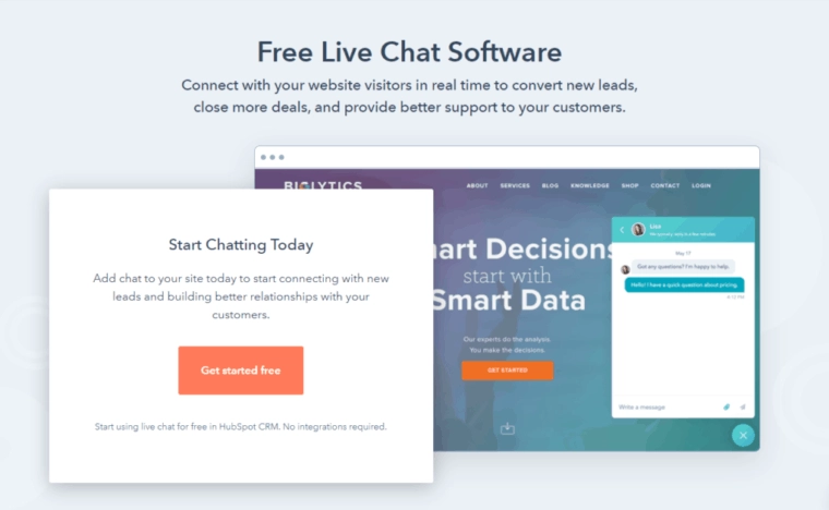 Hubpot-Live-chat for eCommerce