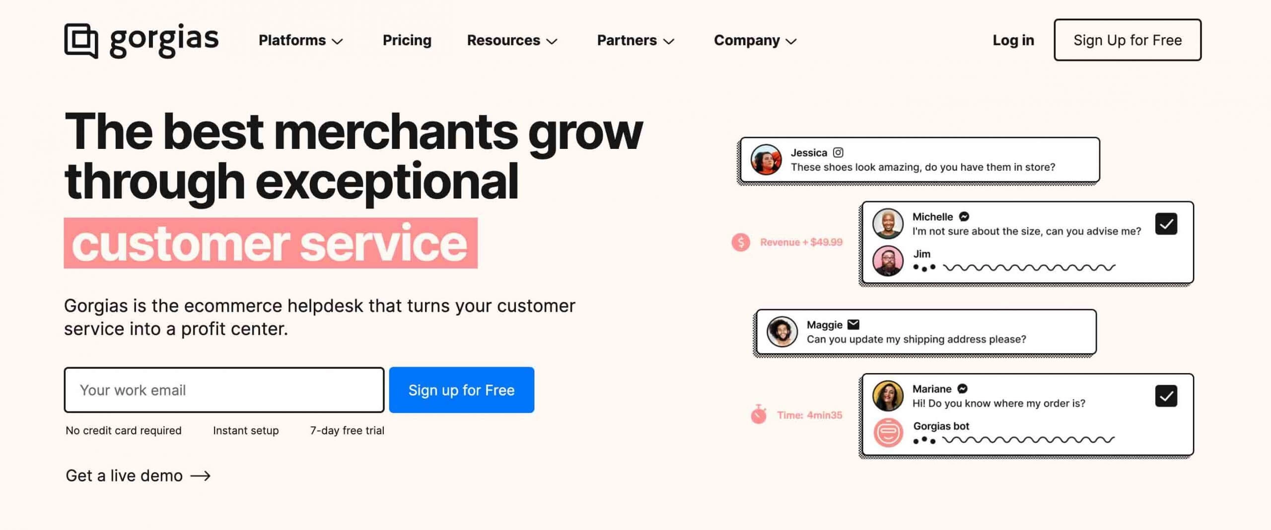 eコマースサイトに最適なカスタマーサービスツール1 Gorgias eCommerce customer service tools