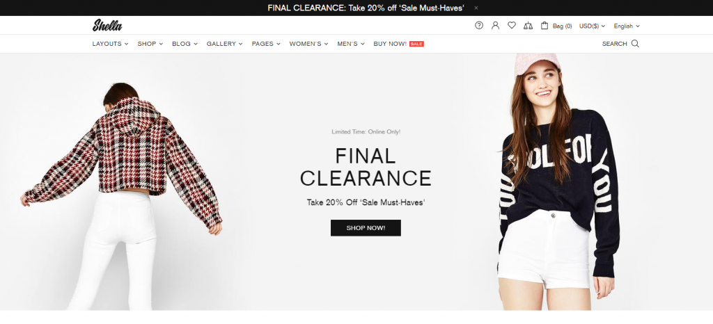 Shella Shopify clothing Theme