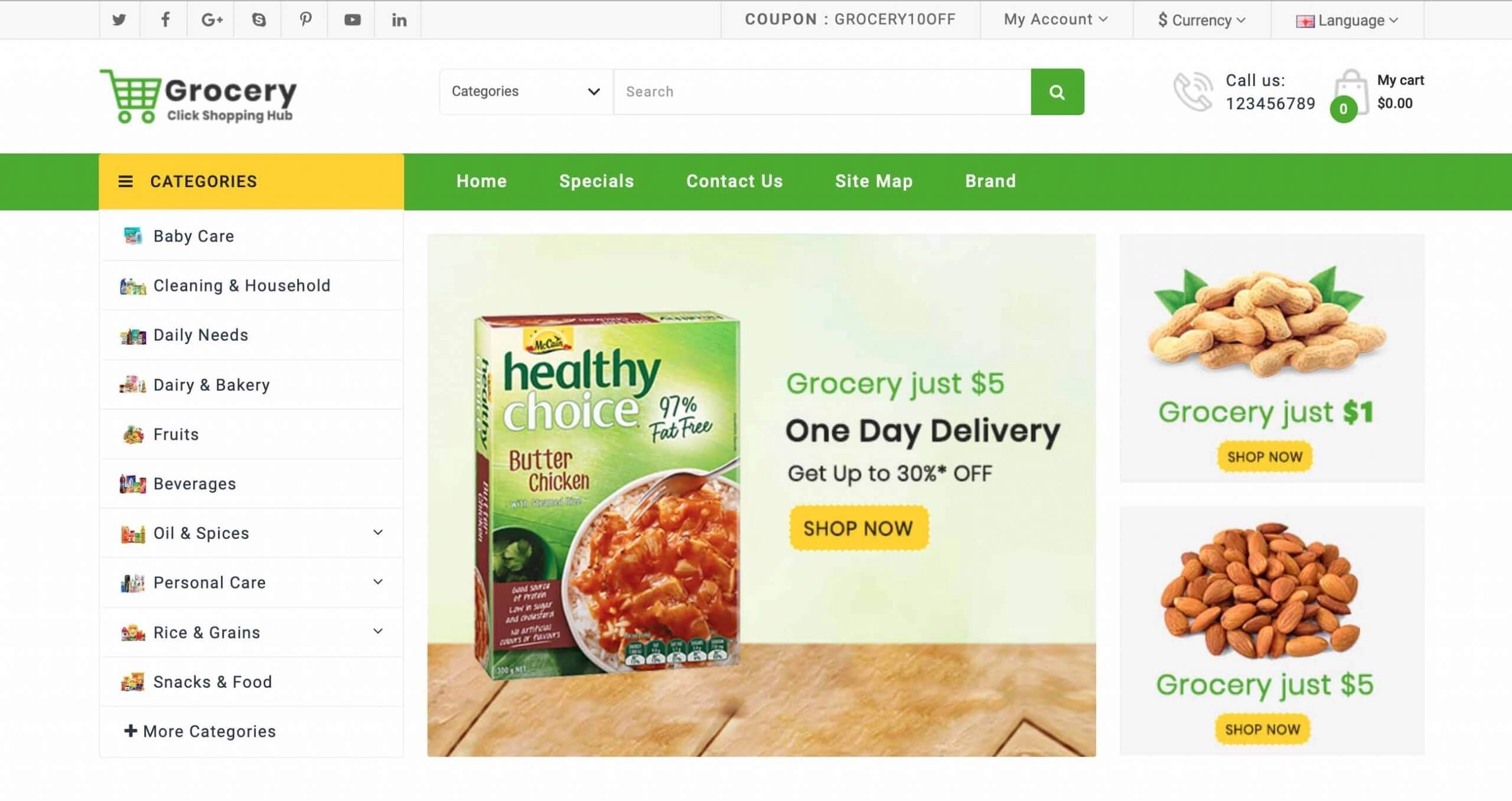Grocery – OpenCart Multistore Theme