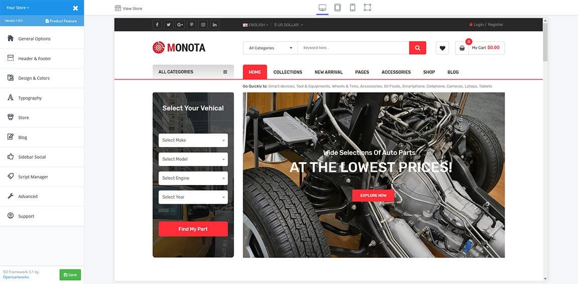 Monota OpenCart Theme