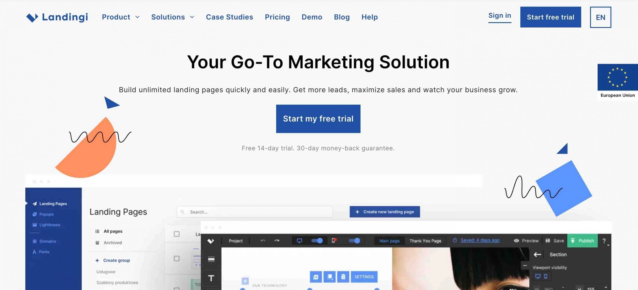 Landingi ecommerce landing page builder