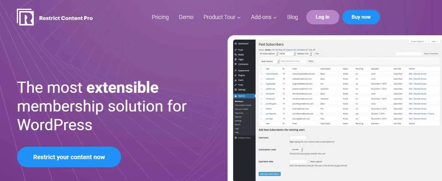 8 Plugin Keanggotaan WordPress Terbaik 2 Restrict Content Pro - WordPress Membership Plugin