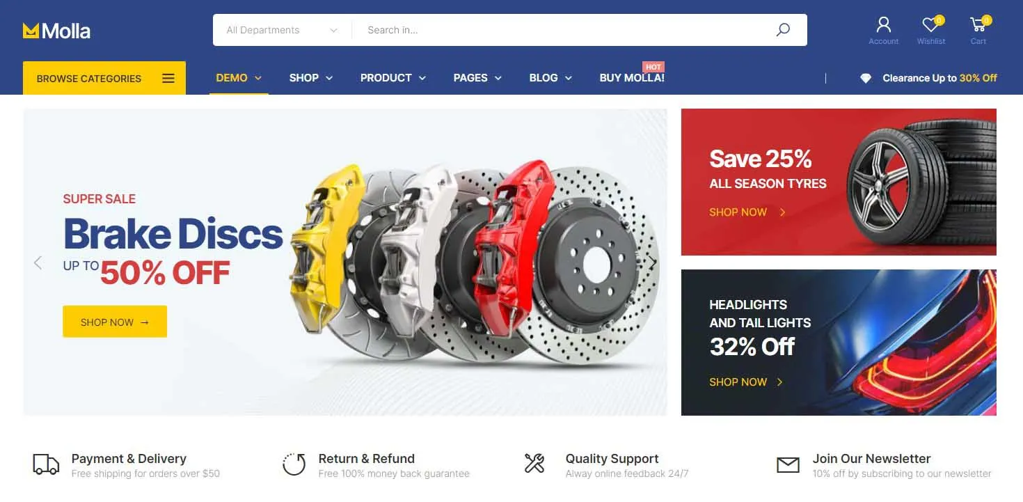 Molla - Multipurpose Dropshipping Shopify Theme 