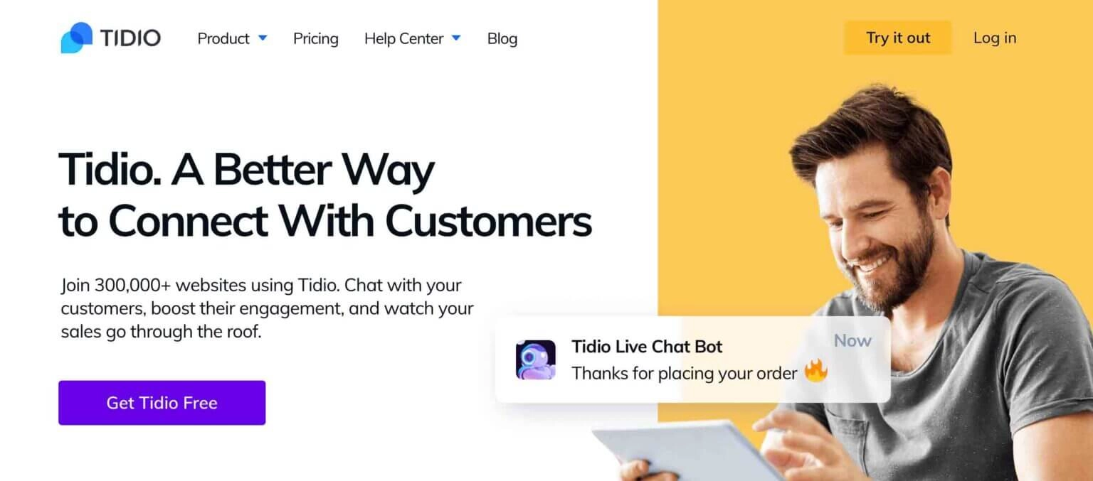 10 多個適用於服裝店的 Best Shopify 應用程序 7 Tidio - Shopify live chat software for clothing store