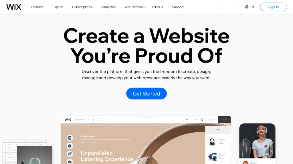 Najlepsze alternatywy Shopify do budowy sklepu internetowego 1 Wix - Best Shopify Alternative