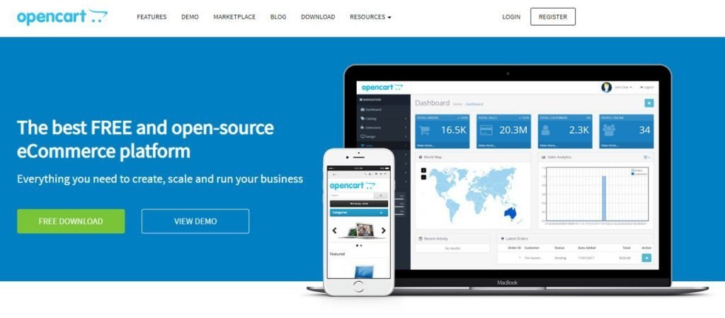 Najlepsze alternatywy Shopify do budowy sklepu internetowego 8 Opencart - Shopify Alternative