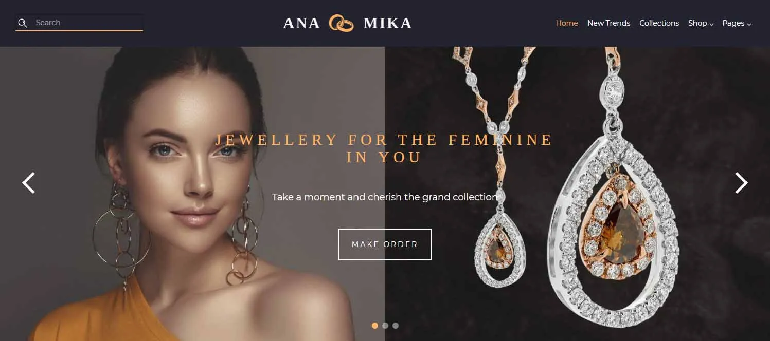 Najlepsze motywy biżuterii Shopify w 2022 r. 8 Anamika - Shopify Theme for Jewelry Store