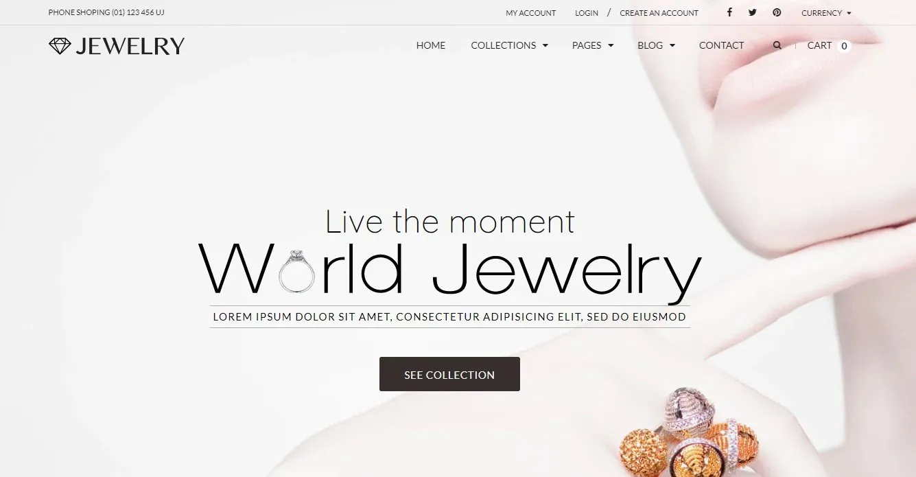 Najlepsze motywy biżuterii Shopify w 2022 r. 1 Jewelry Responsive Shopify Theme