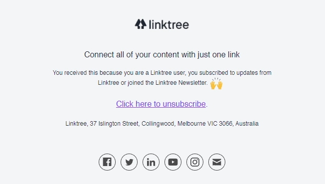 Email marketing unsubscription link