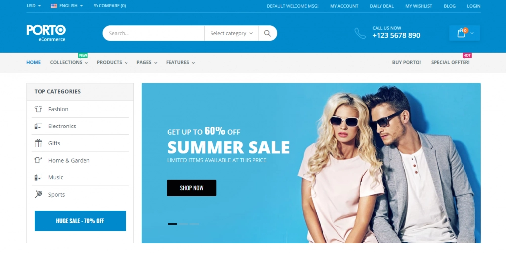 Porto - Clothing store WordPress Theme