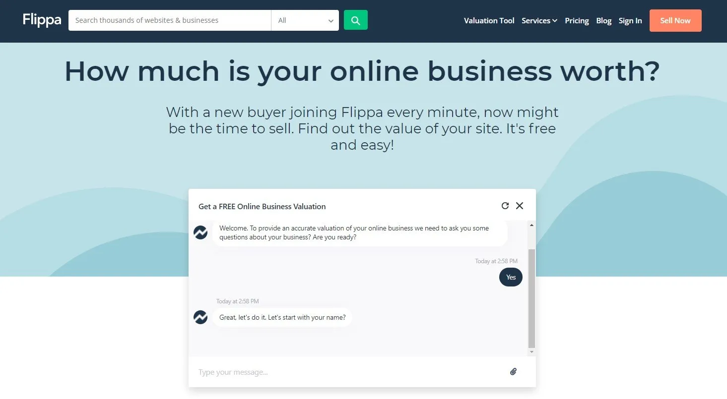 Flippa Valuation Tool 