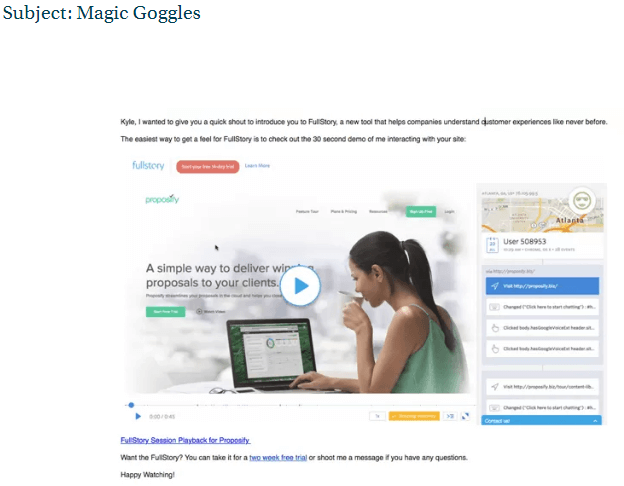 ejemplo de correo electrónico frío