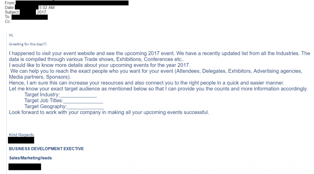 qué no hacer en el correo electrónico frío: muro de texto