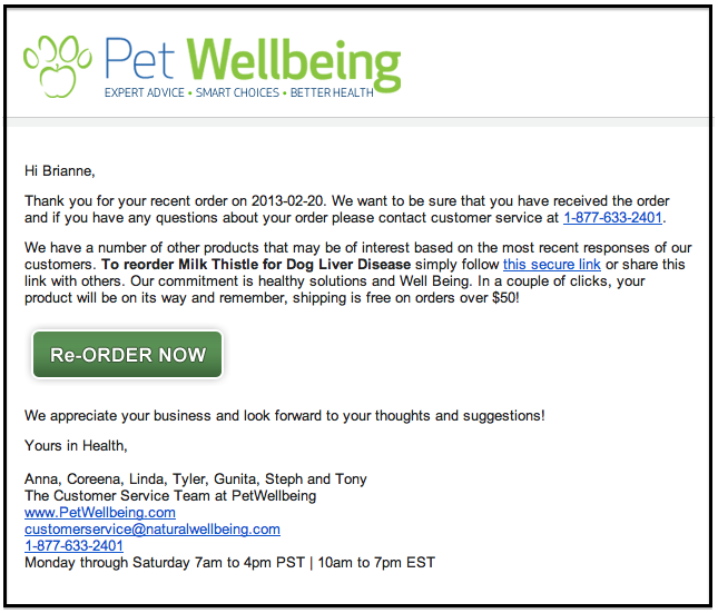 petwellbeing e-mail