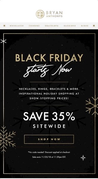 Correo electrónico estándar de Black Friday de Bryan Anthony