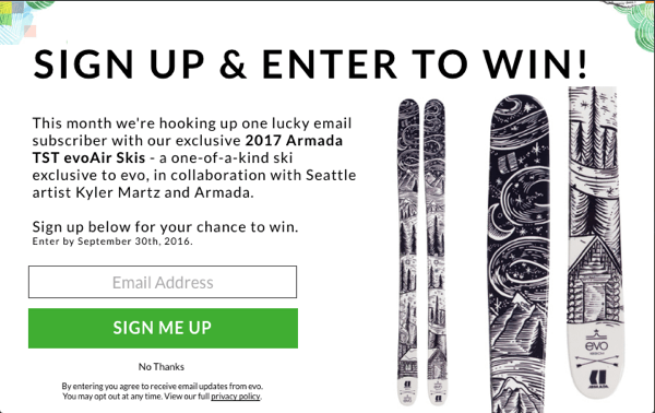 จับภาพอีเมลการประกวด Evo