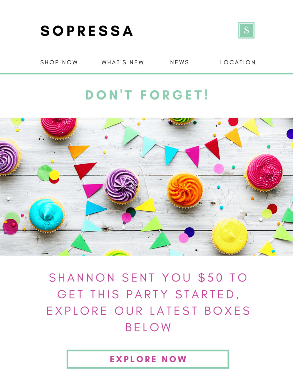 E-Mail zur Erinnerung an die Geschenkkarte