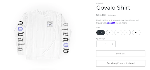 Geschenkkarte nicht vorrätig