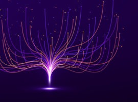 Una imagen de muchos flujos de datos que se conectan en una única fuente de información, lo que simplifica la gestión de datos a través de CDP.