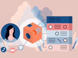 Gambar seorang wanita yang terhubung ke lingkaran dan kompartemen yang mewakili data pribadi dan preferensi belanjanya. Tujuh prinsip keberhasilan strategi manajemen data. Definisi manajemen data pelanggan menunjukkan kebutuhan akan sebuah rencana.