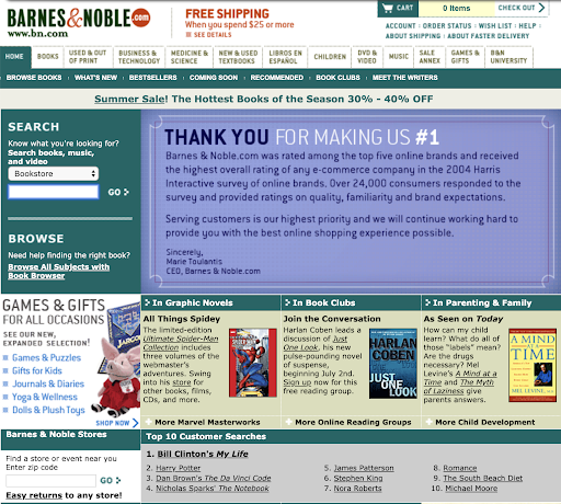 barnes et noble ancienne page d'accueil