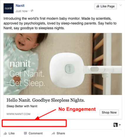 Publication Facebook sans engagement