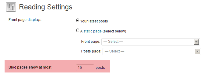 wp Leseeinstellungen