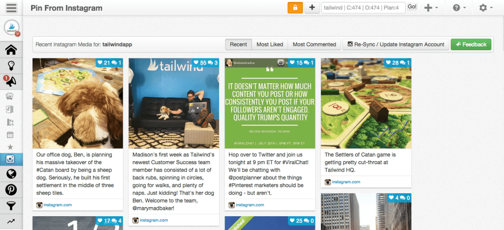 Faça a promoção cruzada da sua conta do Instagram no Pinterest usando o Tailwind