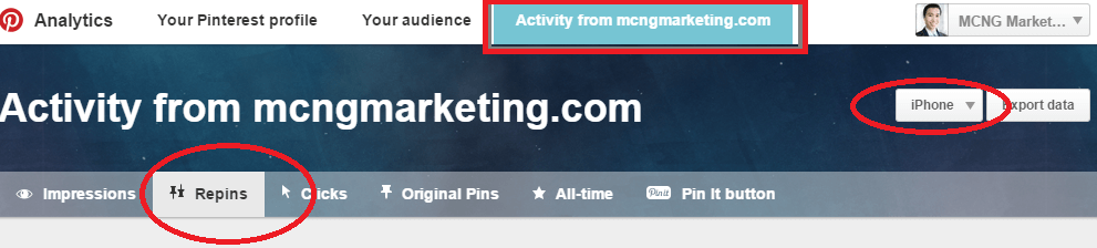 تحليلات بينتيريست