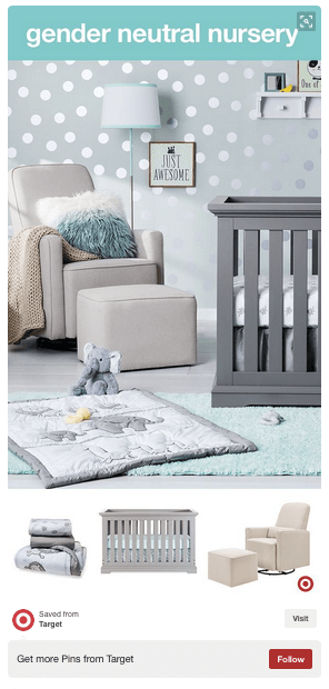 Target 在 Pin 圖上使用多張圖片來銷售產品。