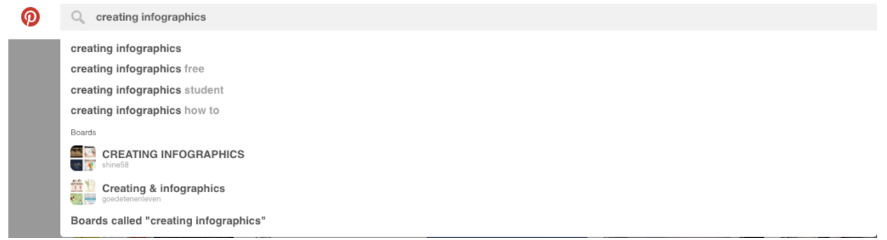 Pinterestでのキーワード検索