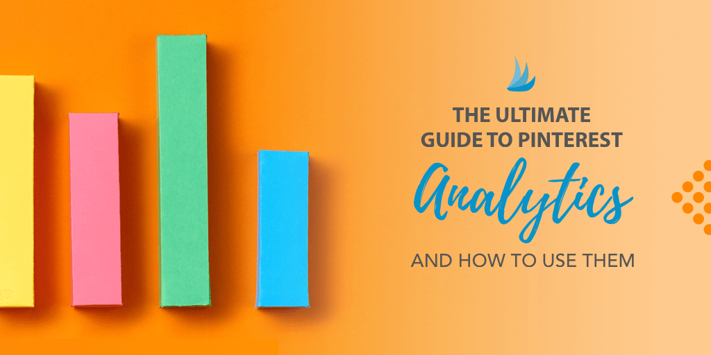 Kumpulan blok grafik batang berwarna-warni dengan teks: Panduan Utama untuk Analitik Pinterest dan Cara Menggunakannya.