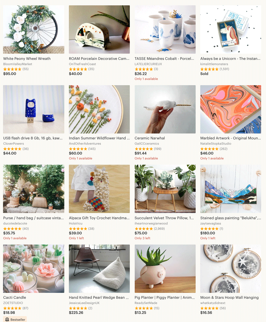 Produk Populer Instagram Etsy