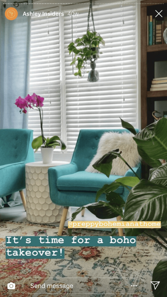 Ashley Home Store Influencer Takeover screenshot