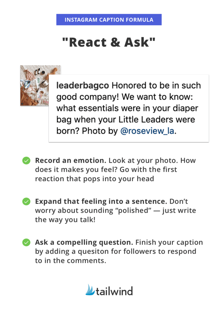 Formula Keterangan Instagram: Bereaksi & Bertanya