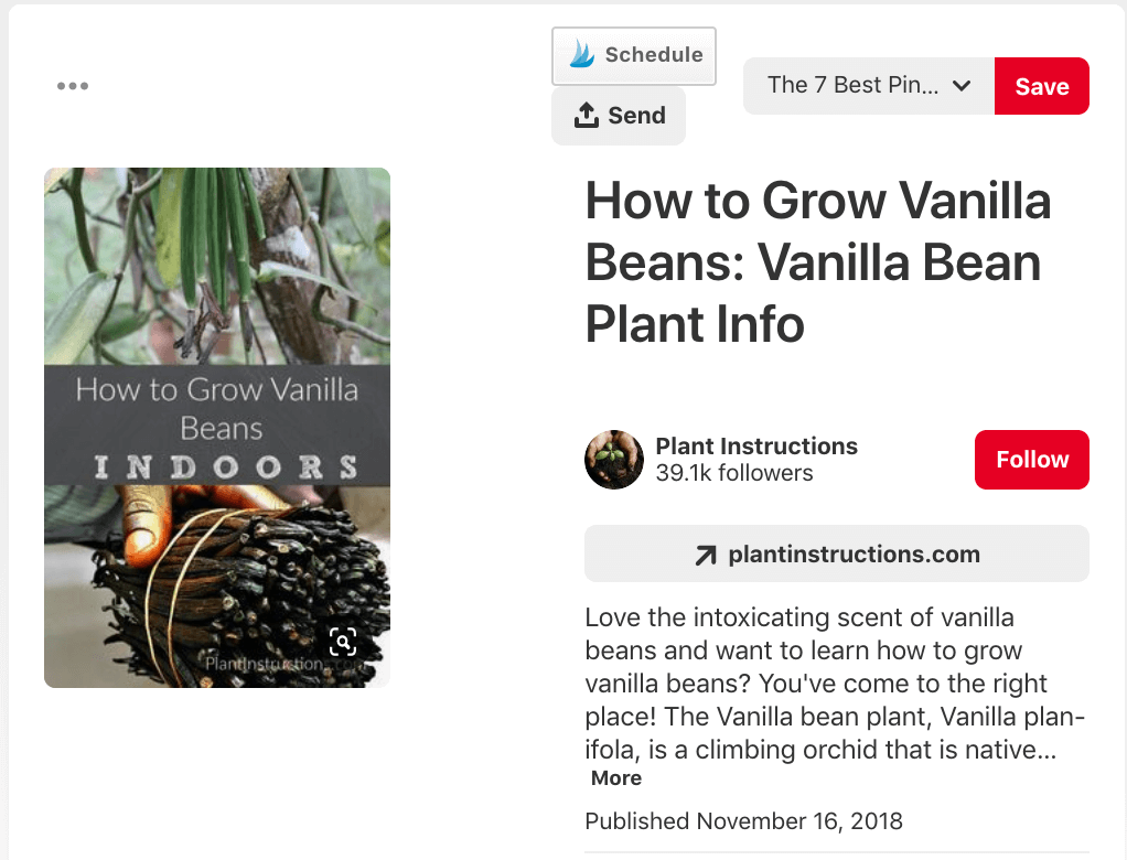 핀 제목을 보여주는 핀 스크린샷