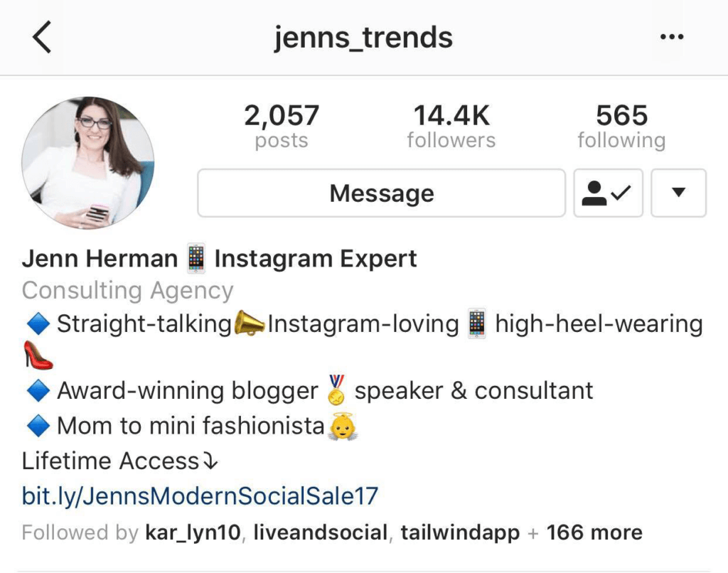 Jenn Herman Instagram-Bio