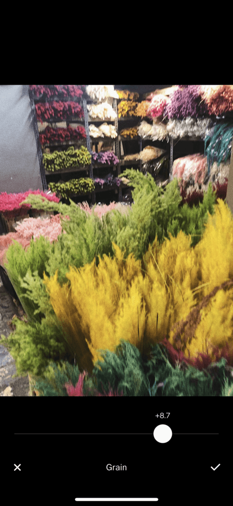 ปรับเกรนในแอปรูปภาพ vsco unblur