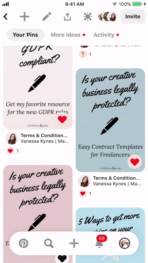 adăugați reacții la pini de pe panoul dvs. de colaborare Pinterest