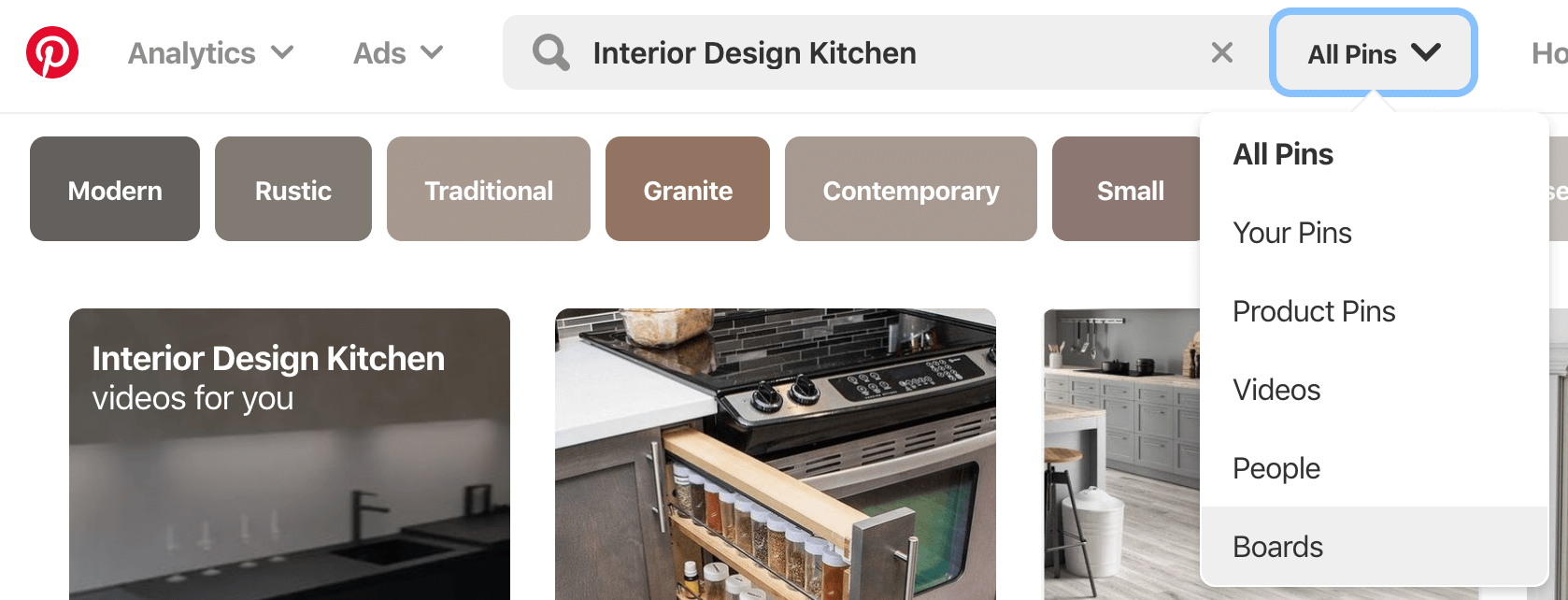 Utilizați Căutarea Pinterest pentru a găsi panouri de grup