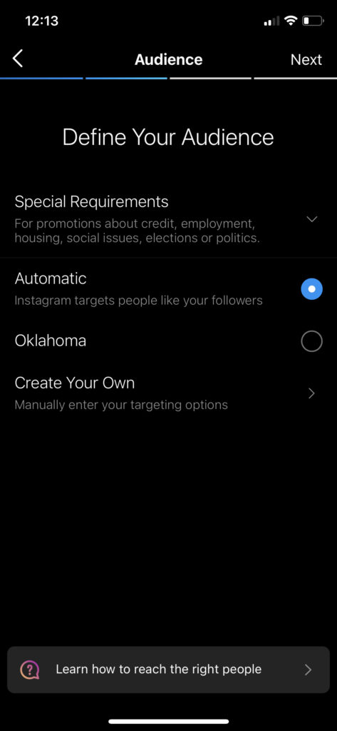 IGビジネスプロフィールで広告とプロモーションを作成する