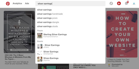 Palabras clave de sugerencia automática de Pinterest