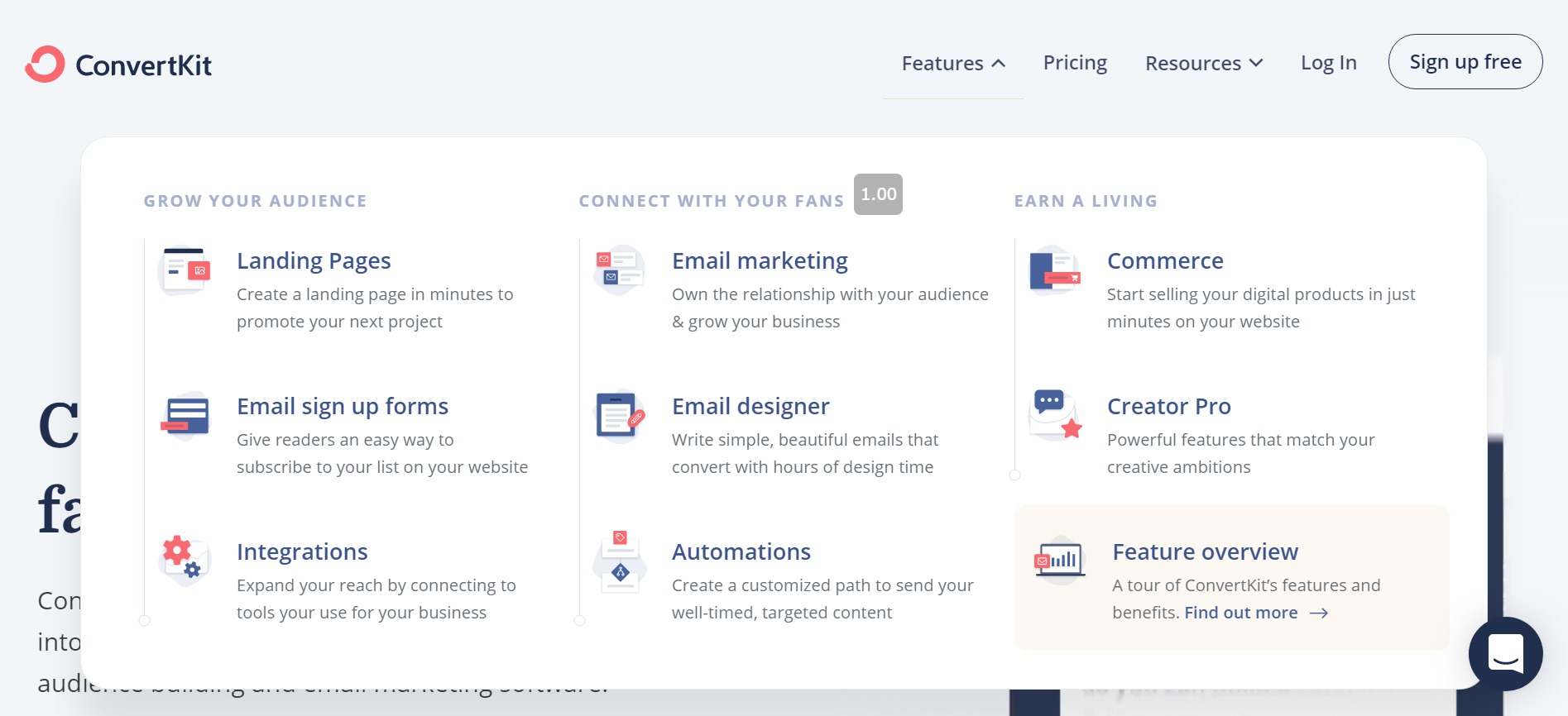 ConvertKit screenshot "يجب أن يكون لديك 20 أدوات تسويق عبر وسائل التواصل الاجتماعي" في المدونة