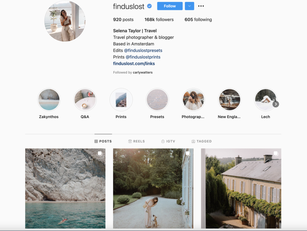 لقطة شاشة دراسة حالة سيلينا تايلور لتغذية Instagram
